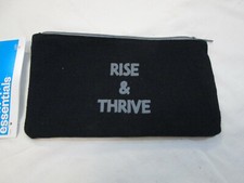 Rise  Thrive Canvas Black Zipper Pencil Case School Supplies NWT