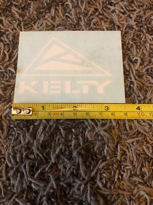 Kelty White Sticker Decal Logo Outdoor Hiking Backpacking Climbing Approx 3.5 