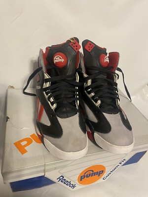 Reebok The Pump Shaq Attaq Brick City Shoes Black Grey Red Mens