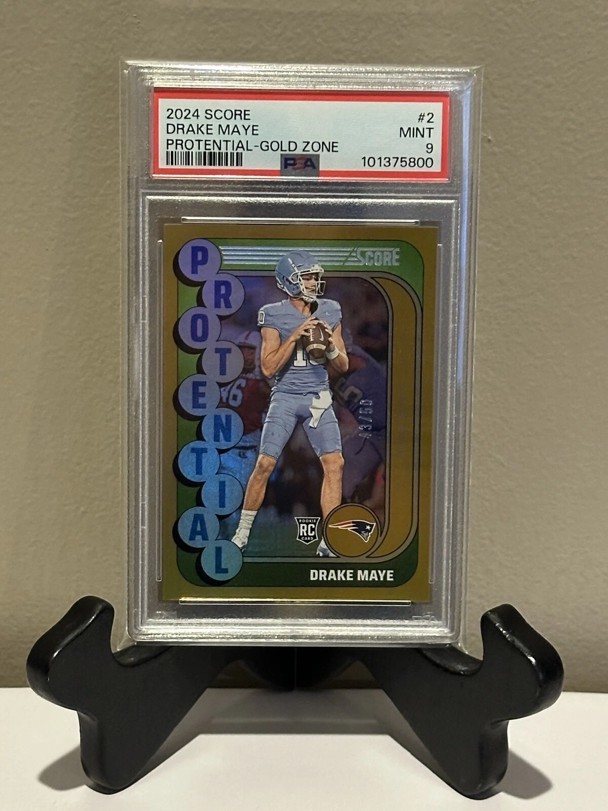 Drake Maye Panini Score Protential #2 Gold Zone