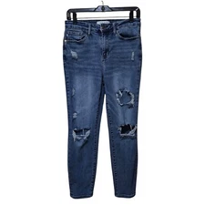 Judy Blue Slim Fit Jeans Size 7/28 Distressed Mid Rise Denim JB88372