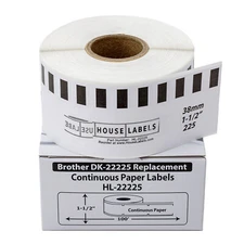 Non-OEM Fits BROTHER DK-2225 Continuous Labels (1-1/2" x 100 feet) - (28) Rolls