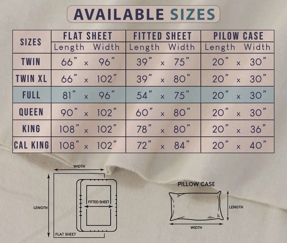 100% Cotton Flannel Sheet Set Deep Pockets Breathable Warm 170 GSM Soft Cozy - Image 2 of 3