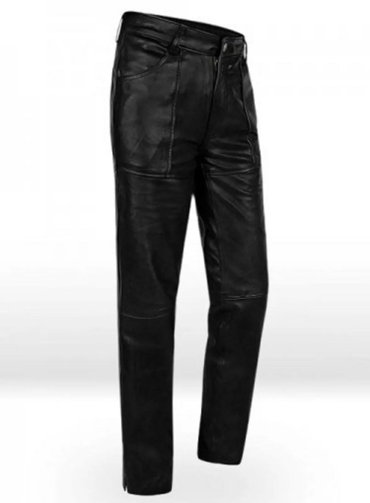 Pantalon en cuir Jim Morrison pantalon qualité suprême vache cuir plat noir