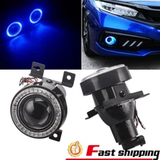 Pair Blue LED Fog Lights Angel Eyes Ring W/Bulbs For 2016-2020 2021 Honda Civic