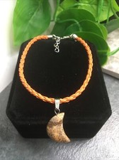 8" Braided Bracelet Crescent Moon Stone Healing Crystal Quartz Chakra Gem 305