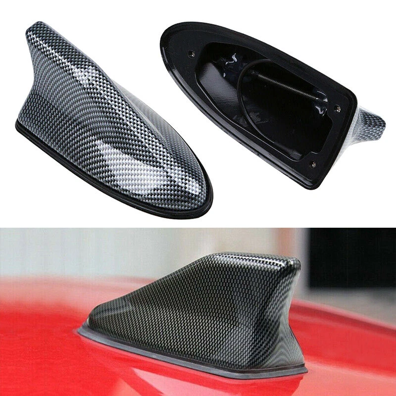 Shark Fin Roof Car Antenna Carbon Fiber Radio FM/AM Antena Cover Trim Waterproof - Image 4 of 4
