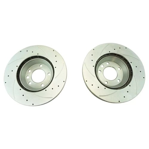 Performance Brake Rotor Drilled Slotted Zinc Coated & Ceramic Pad Front Rear Kit - Picture 3 of 13