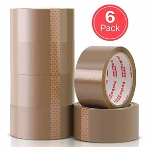 Packatape Lot de 6 rouleaux de ruban adhésif Marron 66 m x 48 mm