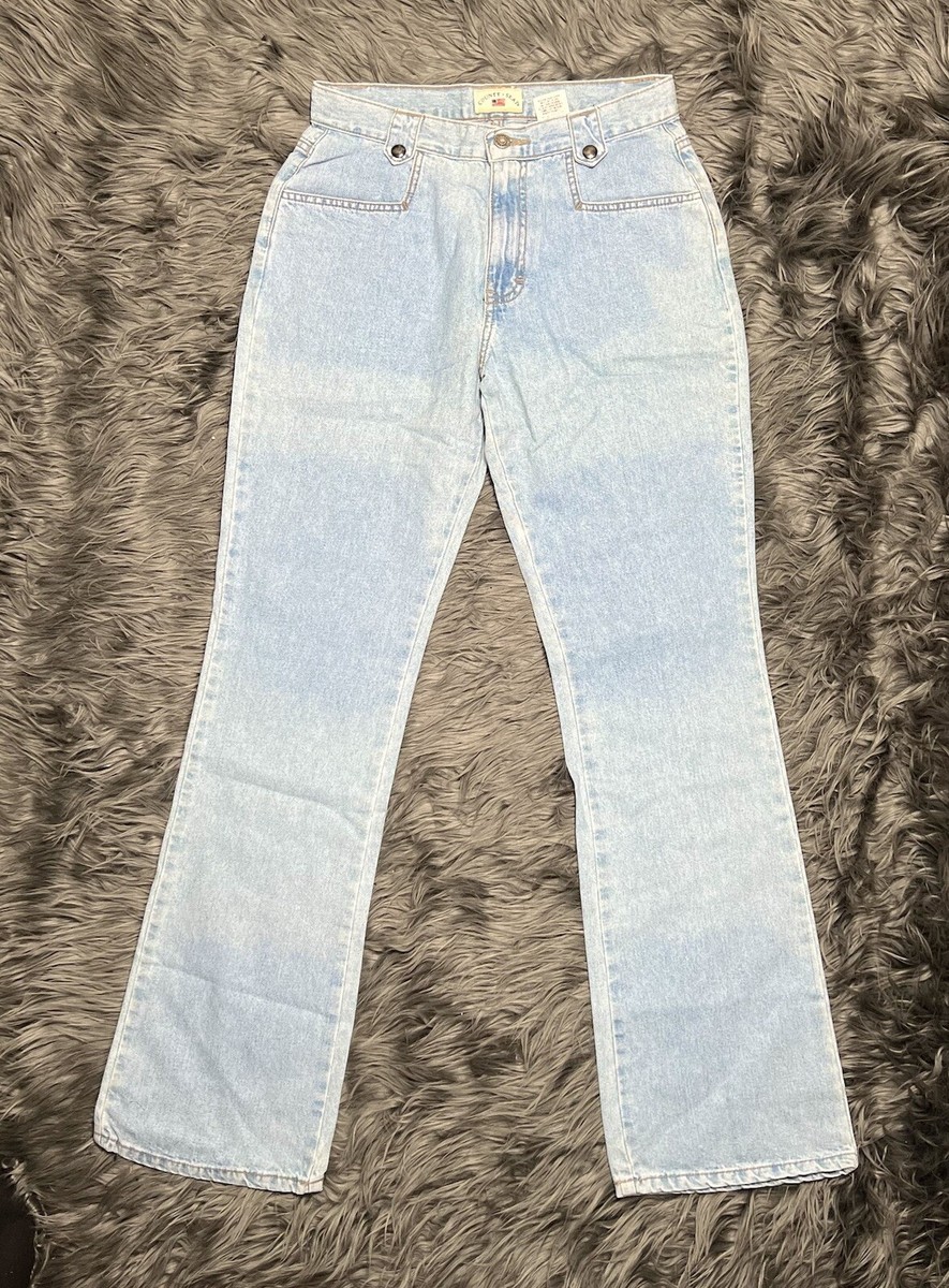 Vntg County Seat Women's Bootcut Denim Jeans Light Wash