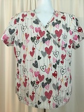 SB Scrubs Tops Pink Hearts and Keys Medium M