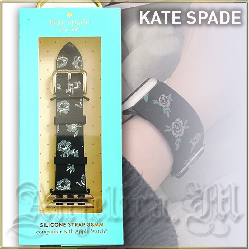 ★APPLE WATCH★KATE SPADE BLUE FLORAL SILICONE WATCH BAND KATE SPADE BLUE FLORAL SILICONE BAND FOR APPLE WATCH 38/40