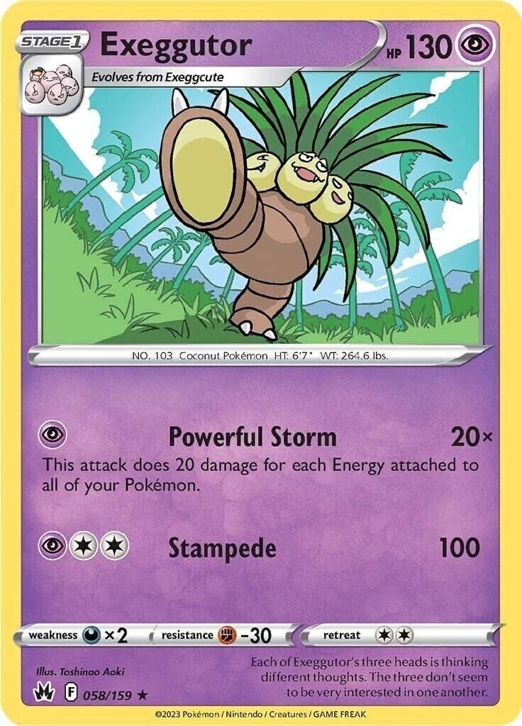 Pokemon - Crown Zenith - Exeggutor - 058/159 - Rare - NM/M | eBay