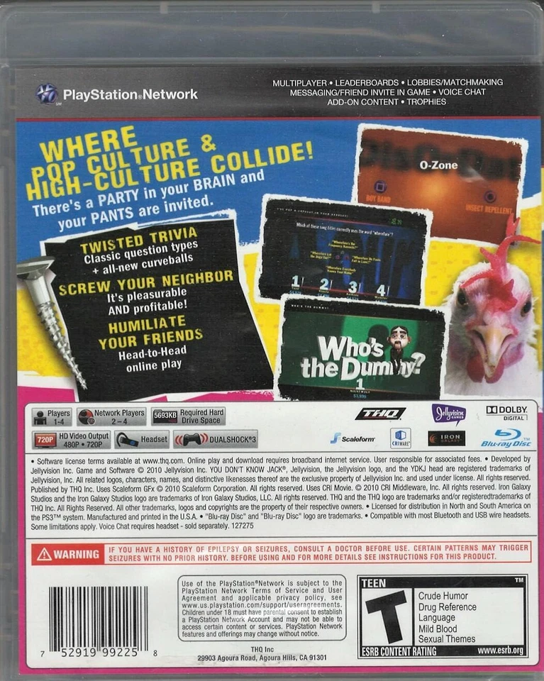 You Don''t Know Jack PS3 (Brand New Factory Sealed US Version) Playstation 3 - Image 2 of 2