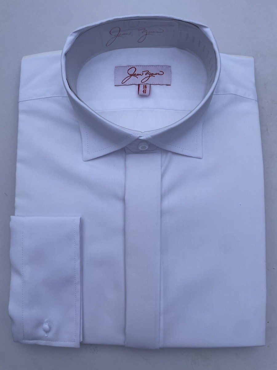 MENS VICTORIAN WING COLLAR DOUBLE CUFF WHITE SHIRTS-Brand New