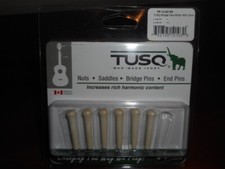 NEW - Graph Tech Tusq Martin Style Bridge Pins, White, MOP Dot