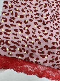 Victoria Secret L Red Pink Leopard Print Sleep Pajama Shorts NWT New