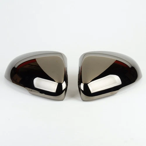 LH & RH Genuine Mirror Covers in Black Chrome compatible with 2018 Stinger GT
