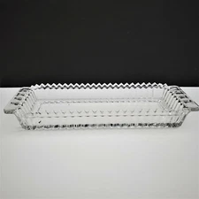 Old Vintage Clear Relish Serving Candy Nut Dish Ribbed w Sawtooth Edges.FS