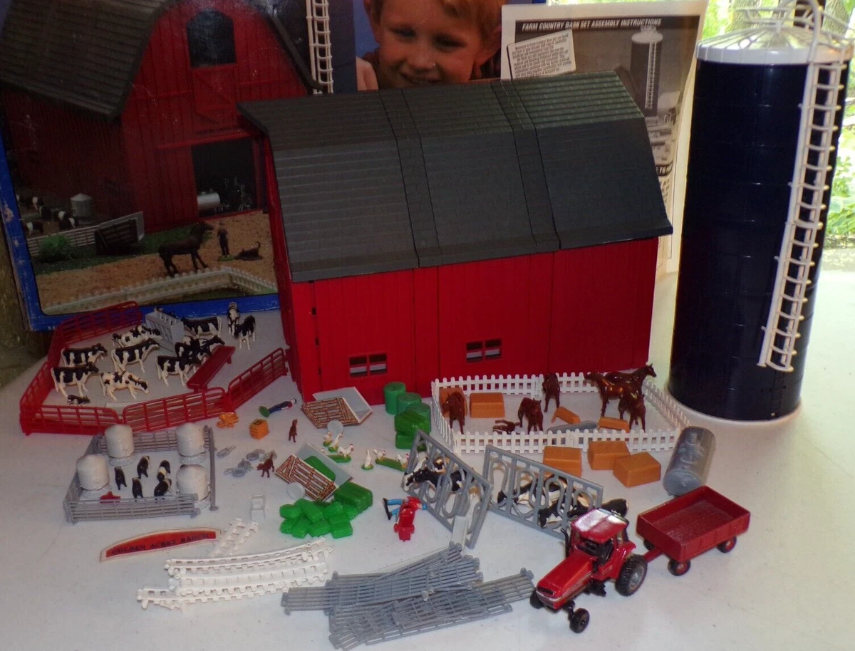 VINTAGE 1990 ERTL FARM COUNTRY RED BARN SILO SET 4242 BOX COMPLETE