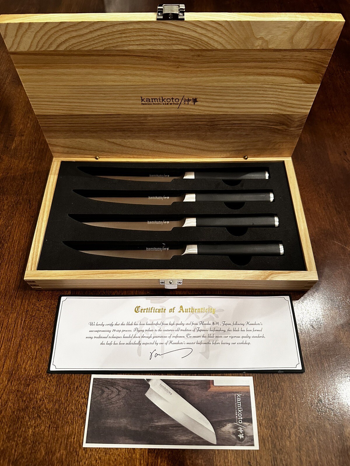 Kamikoto Steak Knives (Set of 4) w/ COA & Wood Box eBay