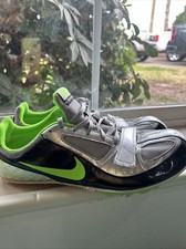 Nike Zoom Rival S Spikes Track  Field Shoes Silver Green Mens 12 383822-030