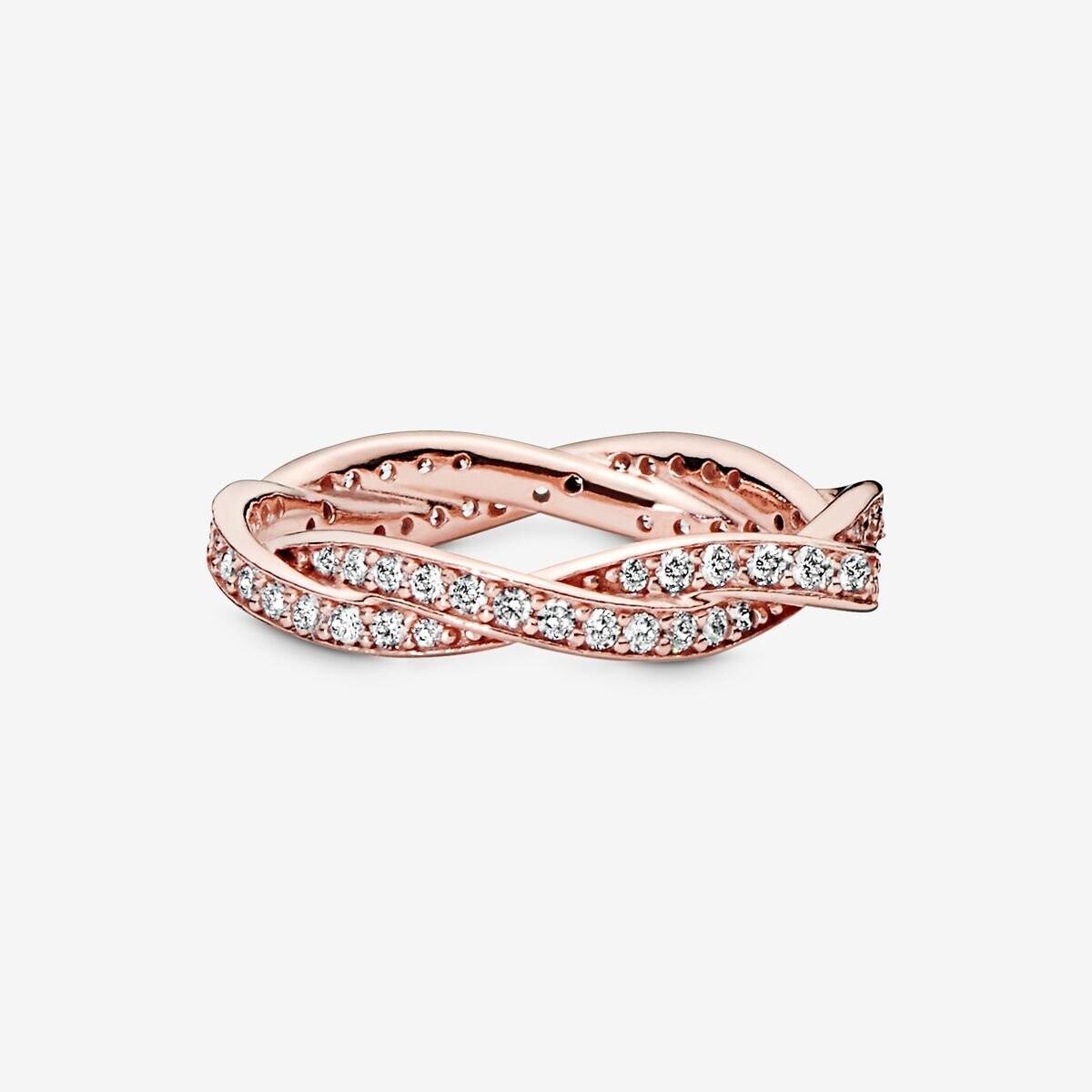 Pandora Rose Sparkling Twisted Line Ring 180892CZ-60 New