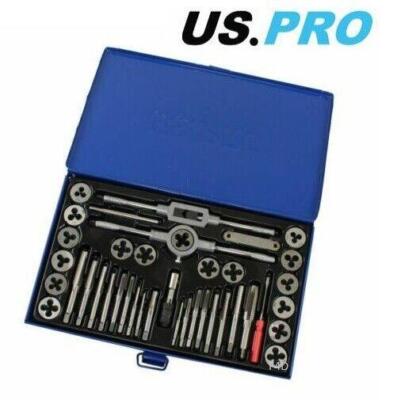US PRO GEWINDEBOHRER- UND SCHNEIDEISEN-SET 40-TEILIG METRISCH SCHRAUBENSCHLÜSSEL SCHNEIDE M3-M12 SCHRAUBEN INGENIEURE KIT 2620