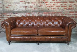 Canapé Chesterfield 3 Places En Cuir Ebay