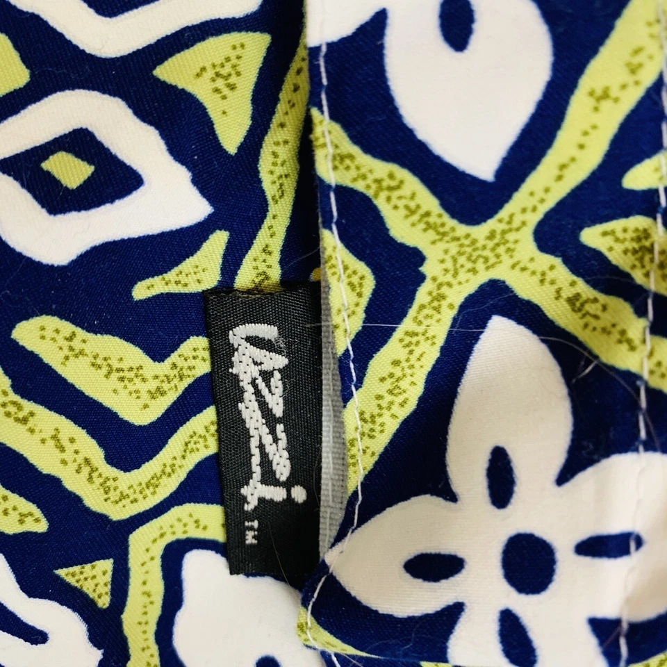 Bermuda de banho Uzzi masculina vintage tamanho 38 GG azul verde floral - Imagem 4 de 4