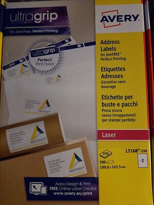 Avery Ultragrip Laseretiketten 199,6x143,5 mm weiß 500er-Pack L7168-250