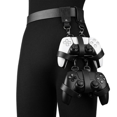 Faux Leather Vintage Geek Game Controller Holster, Portable Belt Carrier Cont...