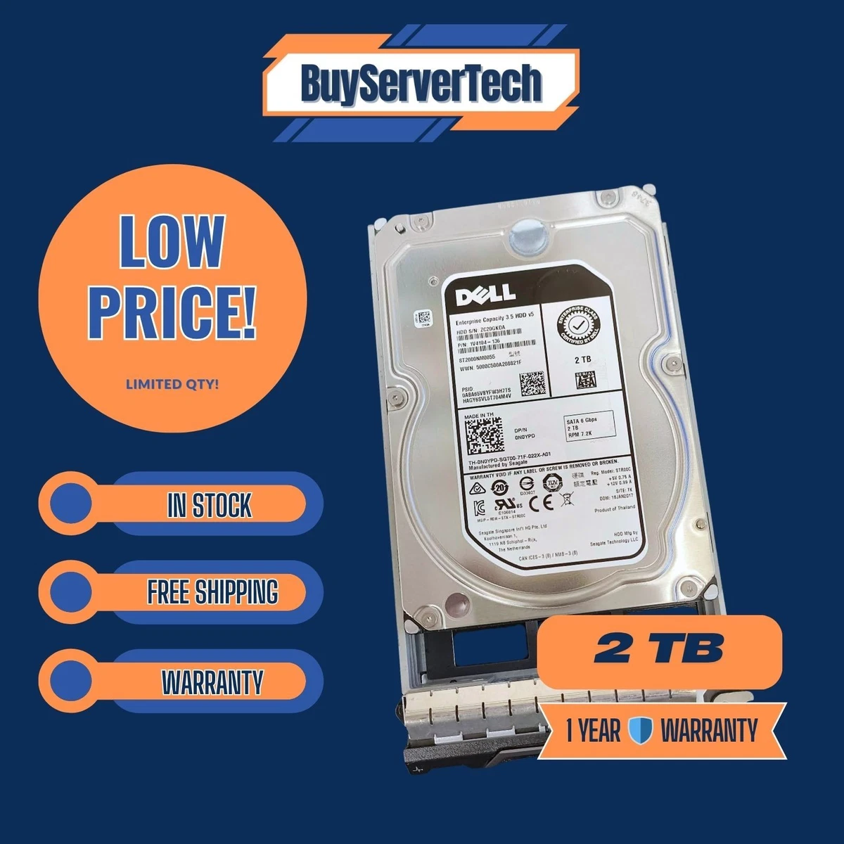 SATA II Internal Hard Disk Drives 128 MB Cache 2TB Storage