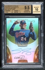 2013 Bowman Sterling Prospect Gold Refractor 23/50 Miguel Sano BGS 9.5 Auto 0s3