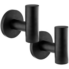 Poppstar 2 Patères Magnétiques, Force d'Adhérence 8 kg, 54mm x 52 mm, Noir