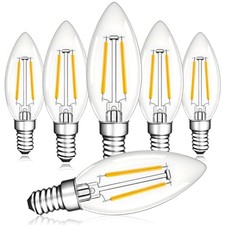 Dimmable E12 LED Bulbs, 25Watt Candelabra Light Bulbs 6 Piece 2w-clear-2700k