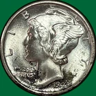 1945-S Mercury Dime Brilliant Uncirculated BU Coin #44247