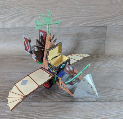 Playmates Chicken Run Rocky's Flying Machine Fahrzeug 2000 Vintage gebraucht lesen