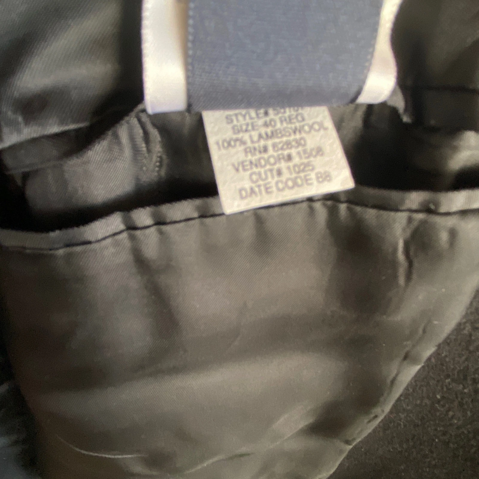Lands End Mens 40 Regular Black 100% Lambswool Overcoat Made in USA - product detail image 8