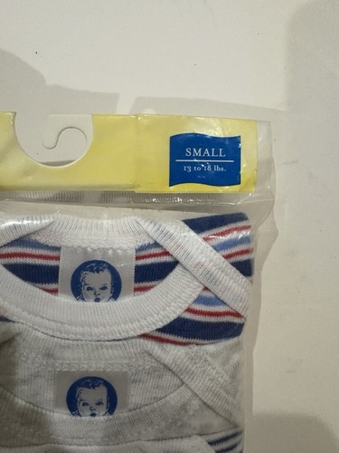 Vintage Gerber Baby Onesies 3 Pack Gerber Cotton Small 13-18 Lbs Sealed Pack - Picture 6 of 9