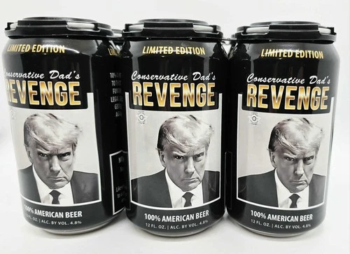 Rare President Trump Revenge Mugshot Beer 6 Pack Brand New Collectible Cans