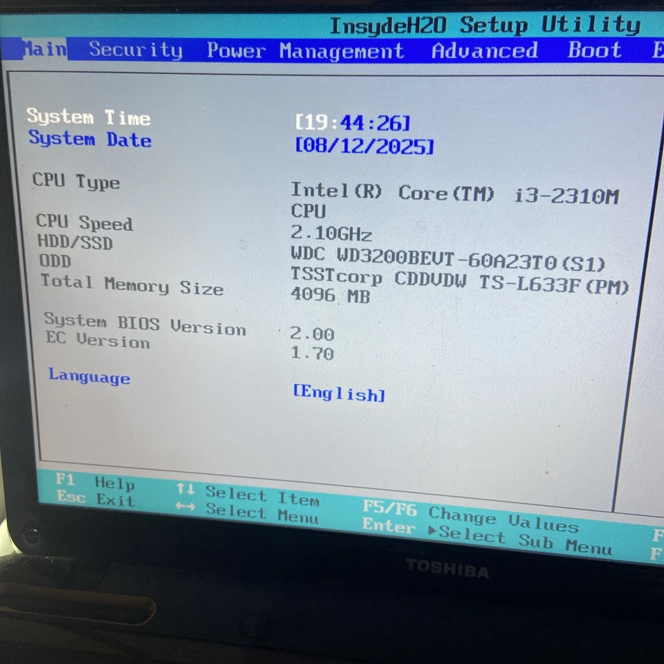 TOSHIBA SATELLITE L750 15.6" INTEL CORE i3 2.10GHz 4GB 320 GB WIN 10 PRO - Image 4 of 4