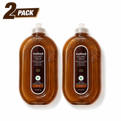 Method Squirt + Mop Wood Floor Cleaner Almond Scent 25oz 2-Pack