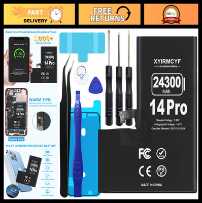 24300mAh High-Capacity Replacement Battery for iPhone 14 Pro + Repair Tool Kit