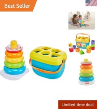 Engaging Toy Set: Rock-a-Stack Rings  Baby's First Blocks for Developmental Fun