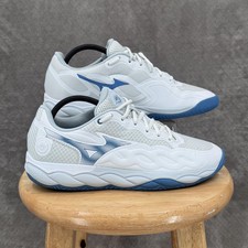 Mizuno Wave Enforce Tour 2 Ac Shoes Womens 10 White Blue Mesh Tennis Sneakers