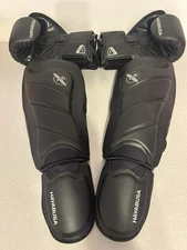 Hayabusa Fightwear T3 Black 14oz Gloves Striking Shin Guards Set Free Shipping!