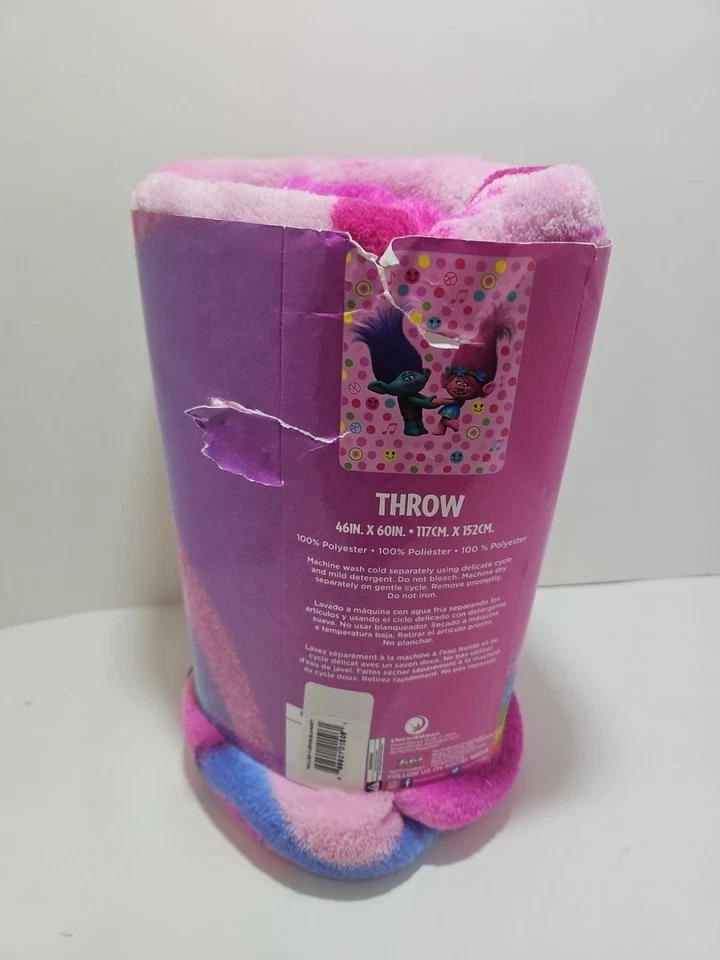 Manta de felpa Trolls rama y amapola suave sedosa 46 X 60" película niño Foto 3 de 4