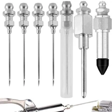 7pcs Grease Gun Needle Accessory Set, Includes Coupler, Adapter, Needle Nozzl...