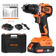 VEVOR Cordless Drill Driver 1/2 inch Metal Chuck Brushless Motor Dual-Speed